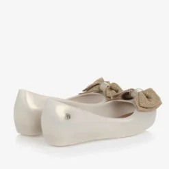Mini Melissa Girls Pearlescent Beige Jelly Ballerinas Online