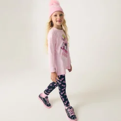 Monnalisa Girls Pink & Black Barbie Leggings Set Clearance