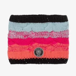 Deux par Deux Girls Pink & Black Knitted Snood Hot