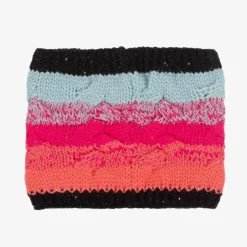 Deux par Deux Girls Pink & Black Knitted Snood Hot