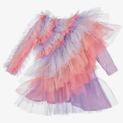 RaspberryPlum Girls Pink & Blue Asymmetric Tulle Dress Outlet