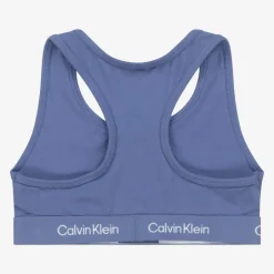 Calvin Klein Girls Pink & Blue Cotton Cropped Tops (3 Pack) Clearance