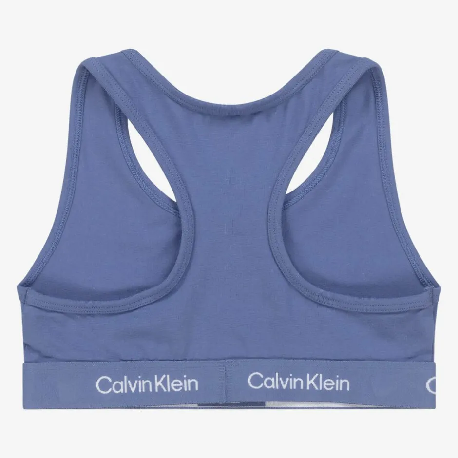 Calvin Klein Girls Pink & Blue Cotton Cropped Tops (3 Pack) Clearance