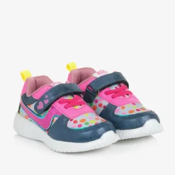 Agatha Ruiz de la Prada Girls Pink & Blue Dot Print Trainers Hot