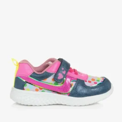 Agatha Ruiz de la Prada Girls Pink & Blue Dot Print Trainers Hot