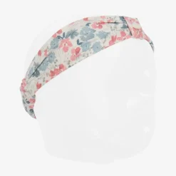 Tartine et Chocolat Girls Pink & Blue Floral Cotton Headband New