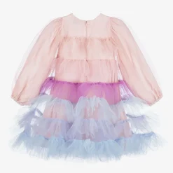RaspberryPlum Girls Pink & Blue Tiered Tulle Dress Clearance