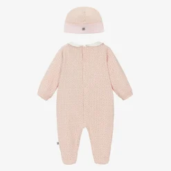 AIGNER Girls Pink & Gold Cotton Babysuit Set Clearance