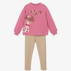 Mayoral Girls Pink & Gold Leggings Set Discount