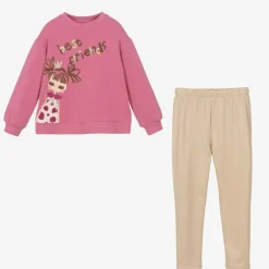 Mayoral Girls Pink & Gold Leggings Set Discount