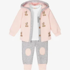 Caramelo Kids Girls Pink & Grey Tracksuit Set Best