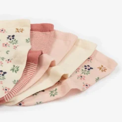 Petit Bateau Girls Pink & Ivory Cotton Socks (5 Pack)