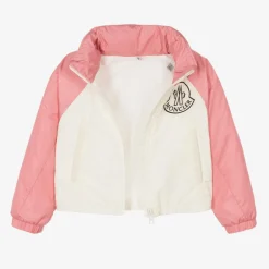 Moncler Enfant Girls Pink & Ivory Enabish Jacket Clearance