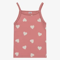 Petit Bateau Girls Pink & Ivory Organic Cotton Vests (2 Pack) Clearance