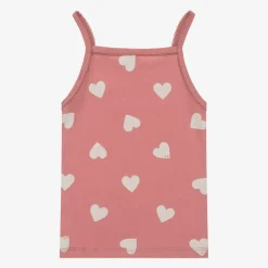 Petit Bateau Girls Pink & Ivory Organic Cotton Vests (2 Pack) Clearance