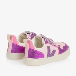 VEJA Girls Pink & Purple V-10 Leather Trainers Discount