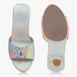 Souza Girls Pink & Silver Iridescent Heeled Shoes Outlet
