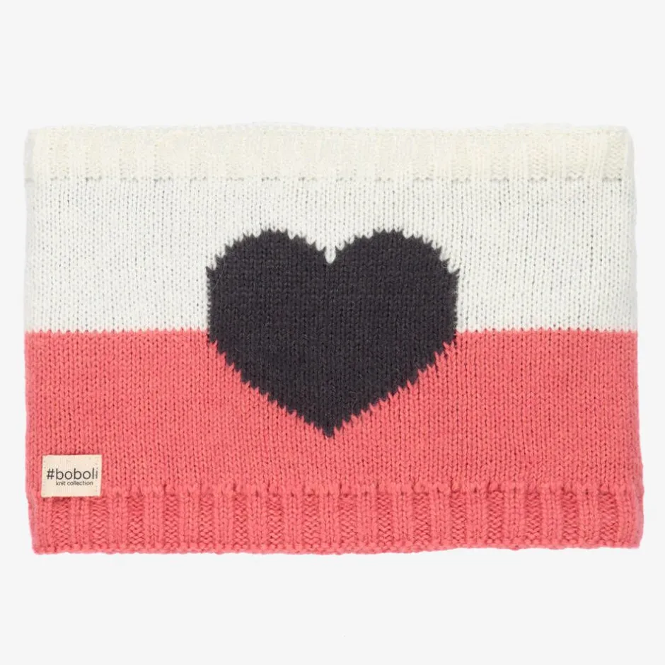 Boboli Girls Pink & White Heart Snood Best