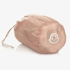 Moncler Enfant Girls Pink & White Logo Jacket Discount