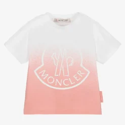 Moncler Enfant Girls Pink & White T-Shirt Online