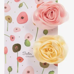 Milledeux Girls Pink & Yellow Rose Hairclips (2 Pack) Clearance