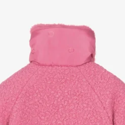 Mayoral Girls Pink Bouclé & Faux Fur Collar Coat Discount