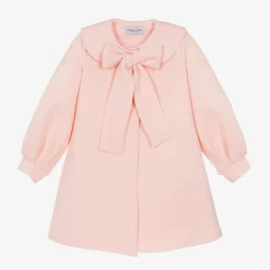 Mama Luma Girls Pink Bow Coat