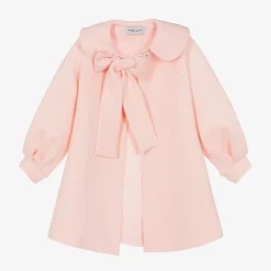 Mama Luma Girls Pink Bow Coat