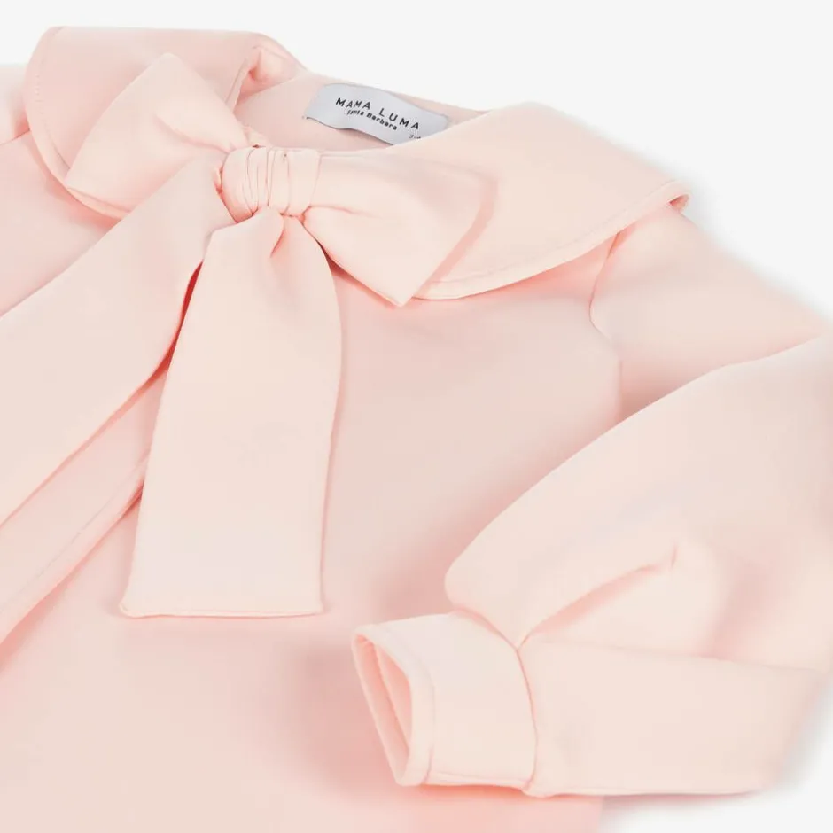 Mama Luma Girls Pink Bow Coat