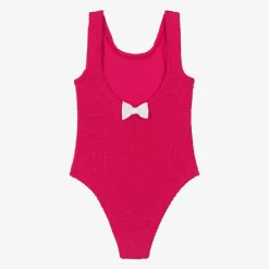Hunza G Girls Pink Bow Crinkle Swimsuit Best