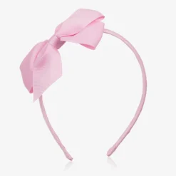 Peach Ribbons Girls Pink Bow Hairband Clearance