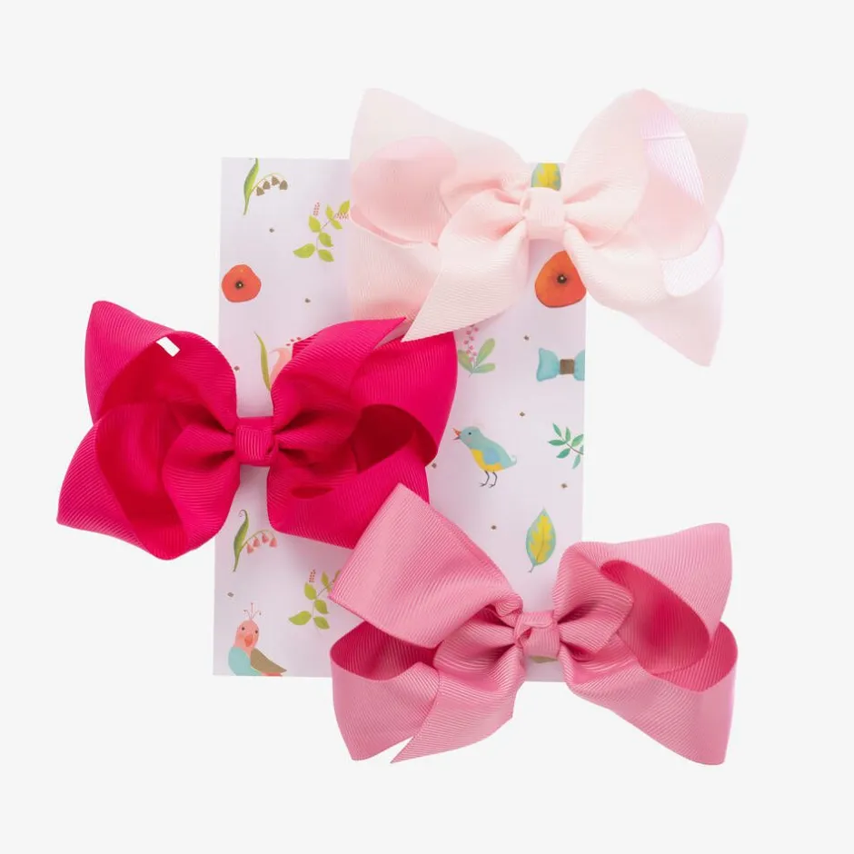 Milledeux Girls Pink Bow Hairclips (3 Pack) Sale