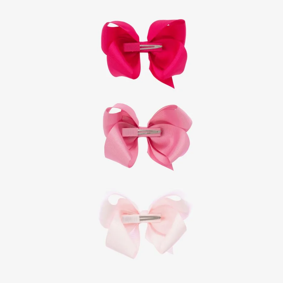 Milledeux Girls Pink Bow Hairclips (3 Pack) Sale