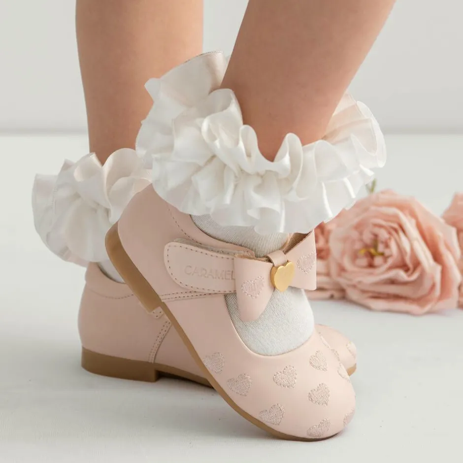 Caramelo Kids Girls Pink Bow Shoes New