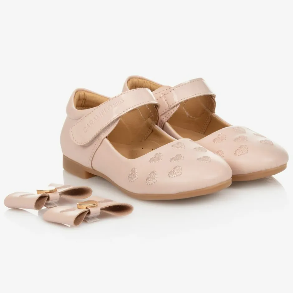 Caramelo Kids Girls Pink Bow Shoes New