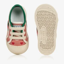 Gucci Girls Pink Canvas Double G 1977 Trainers Online