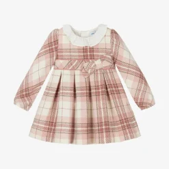 Mayoral Girls Pink Check Dress Clearance