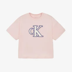 Calvin Klein Girls Pink CK Cotton T-Shirt Online