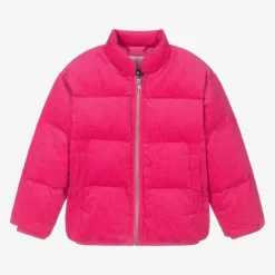 Molo Girls Pink Corduroy Puffer Jacket ShockingPink Best