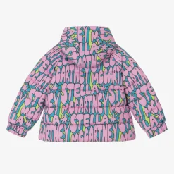 Stella McCartney Kids Girls Pink Cosmic Hooded Puffer Jacket