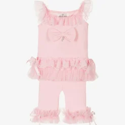 Beau KiD Girls Pink Cotton & Lace Leggings Set Best