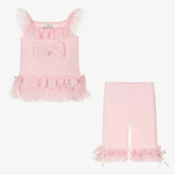 Beau KiD Girls Pink Cotton & Lace Leggings Set Best
