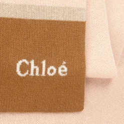 Chloé Girls Pink Cotton & Wool Knit Scarf