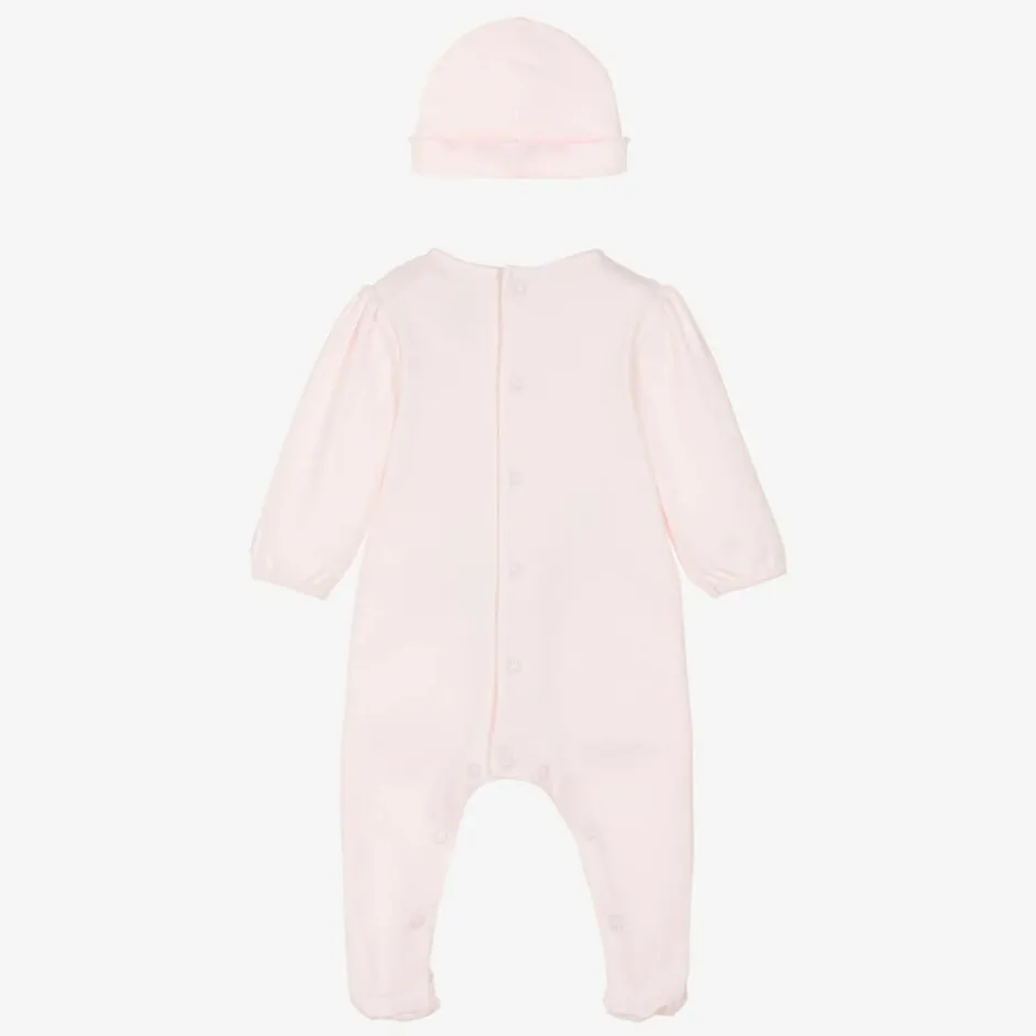 Emile et Rose Girls Pink Cotton Babygrow & Hat Set Online