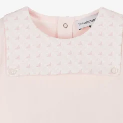 Emporio Armani Girls Pink Cotton Babygrow & Hat Set Outlet