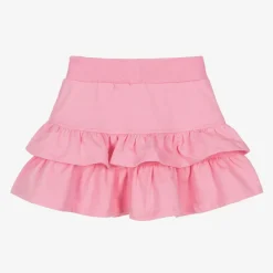 Monnalisa Girls Pink Cotton Barbie Ruffle Skirt Discount