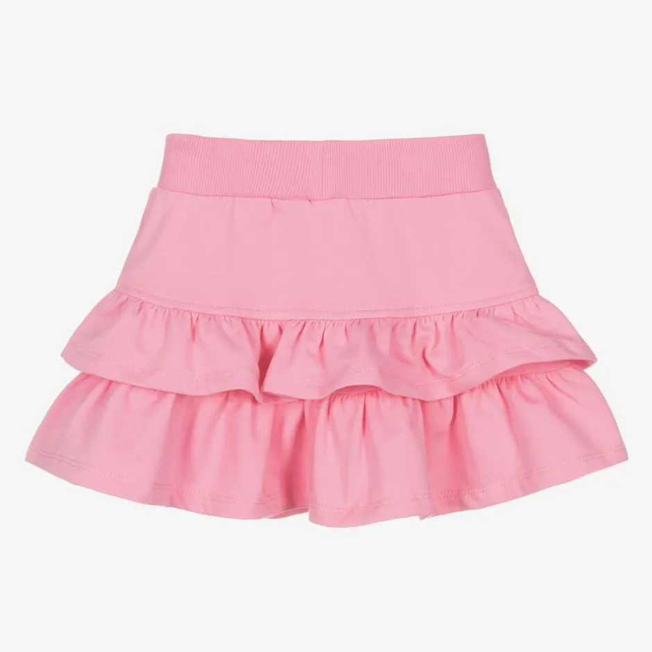 Monnalisa Girls Pink Cotton Barbie Ruffle Skirt Discount