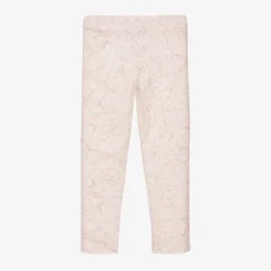 Versace Girls Pink Cotton Barocco Print Leggings New