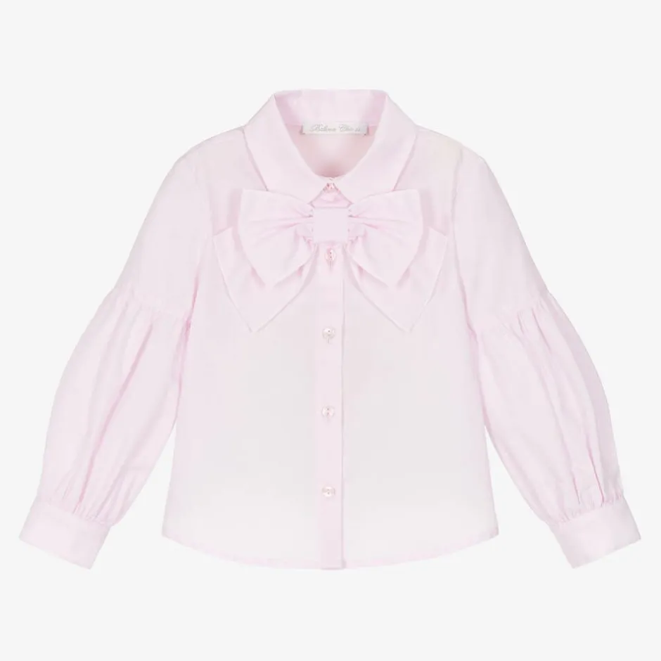 Balloon Chic Girls Pink Cotton Bow Blouse Best