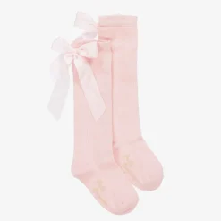 Pretty Originals Girls Pink Cotton Bow Socks Discount